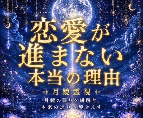 月鏡霊視｜恋愛が進まない本当の理由を霊視します 苦しさの正体を紐解き、本来の巡りへ導きます イメージ1