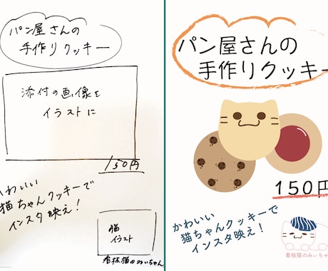 手書きの下絵をデジタルで清書いたします 安価で綺麗なPOPに！Let's販売促進！！ イメージ1