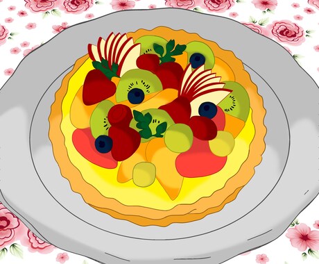 アニメ風のかわいい食べ物イラストを描きます 単品・盛り合わせ・人物と一緒もOK イメージ2