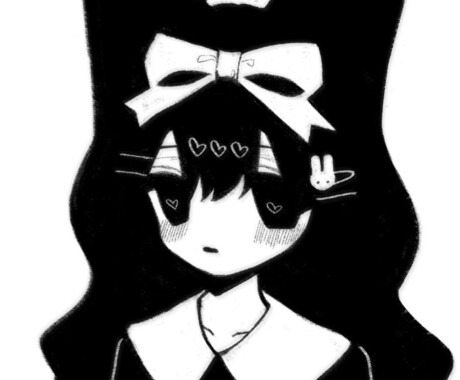 シンプル暗めアイコン描きます 白黒でシンプル、少し暗めなイラストが好きなあなたへ イメージ1