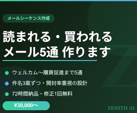 読まれる・買われるメールシーケンス5通を作成します 件名3案付き｜開封率重視の設計｜72時間納品 イメージ2