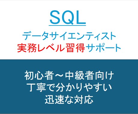 SQL学習：ビデオでSQL教えます データサイエンティストの実務レベルのスキルを身に着けよう！ イメージ1