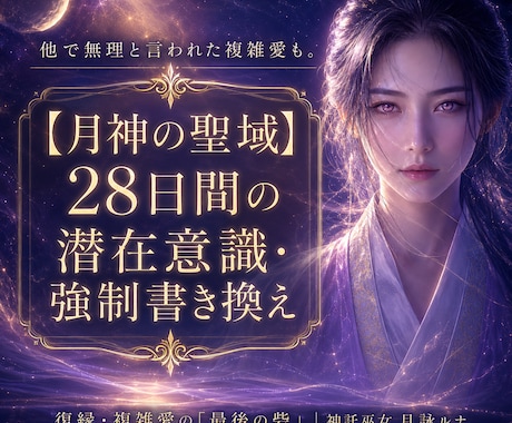 月神の聖域☽　28日間の潜在意識書き換え伴走します 絶望的な複雑愛を救う「最後の砦」。彼の潜在意識を強制書き換え イメージ1