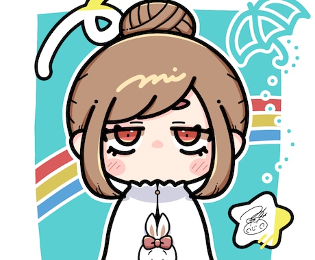 目立つ‼️POPなイラストアイコン描きます カラフルで目を引くPOPでかわいいアイコンです！ イメージ2