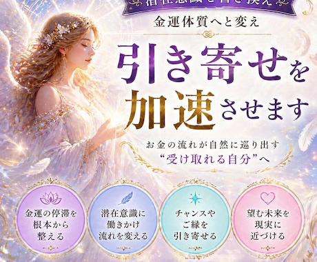 潜在意識から金運体質へ変え金運を加速させます お金の流れが自然に巡り出す“受け取れる自分”へ イメージ1
