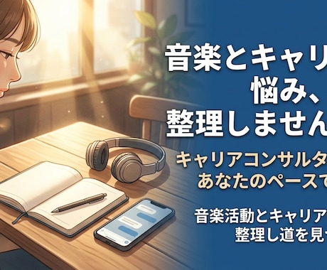音楽活動とキャリアの悩みを整理し道を見つけます あなたのペースで。チャット形式であなたらしい未来の軸を整える イメージ1