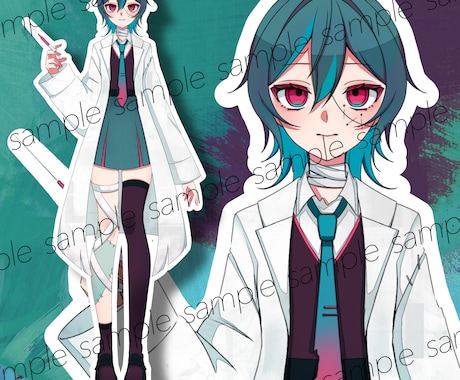1点物！ゾンビ×医者女の子の立ち絵を販売します イメージ1
