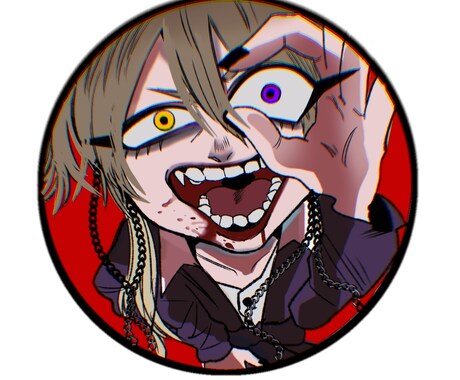 似顔絵やSNSアイコンをポップにダークに描きます かわいい×ちょいクセ。唯一無二のデフォルメイラスト描きます イメージ2