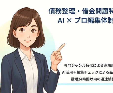 債務整理特化　専門的な借金解説記事を爆速で書きます 読者の悩みに寄り添い続けた、120本以上の執筆実績 イメージ2