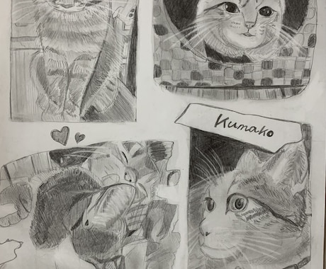 鉛筆でアルバム風に写真をもとに絵を描きます 鉛筆でデッサン風の似顔絵描きます！ イメージ1