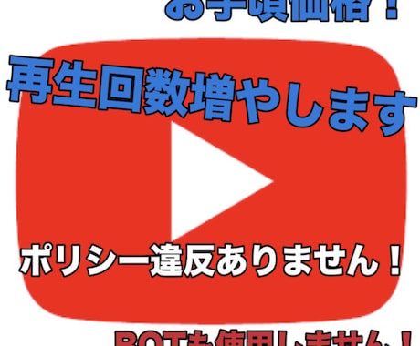 YouTube動画再生数を＋２０００増やします 初心者の方へ！低価格なのでまずはお試しにどうぞ！ イメージ1