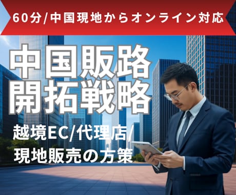商品を中国市場へ販売したい方へアドバイスをします 中国事業20年の実績ノウハウを中国現地からオンラインでご提供 イメージ1