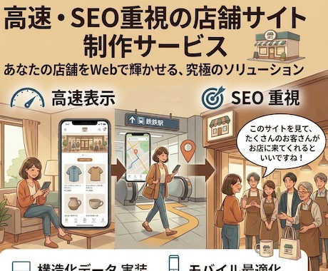 高速・SEO重視の店舗サイト作ります 表示速度とSEOを意識して制作 イメージ1