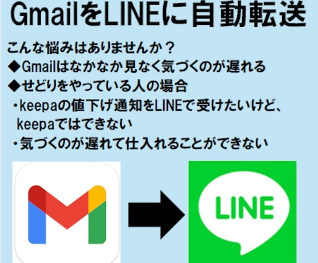 GmailからLINEへの自動転送します GmailをLINEで受け取って仕事を効率化しませんか？ イメージ1