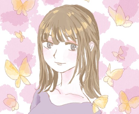 シンプルでかわいいアイコン作成いたします やわらかい雰囲気のかわいい女の子のアイコンを作成します イメージ1