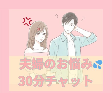 夫婦問題のお悩みを30分チャットでお聞き致します モラハラ、DV、不倫、家事、育児、介護、嫁姑、昇進、不妊治療 イメージ1