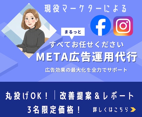 META広告まるっと運用代行致します 丸投げOK！あなたのサービス・商品を最大限最適化運用 イメージ1