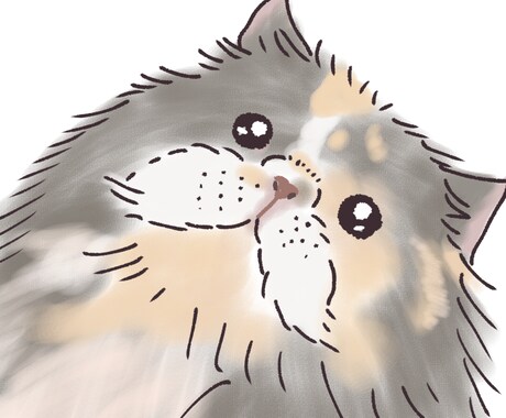 ゆるかわほっこりかわいいペットのイラスト描きます バラバラの写真からぎゅっと集まった1枚のイラストに。 イメージ2