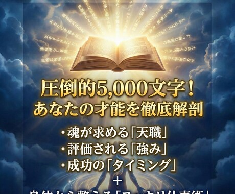 適職・才能が丸わかり！4占術で仕事攻略本を作ります もう迷わない！自分の強みを100%活かす一生モノの仕事攻略本 イメージ2