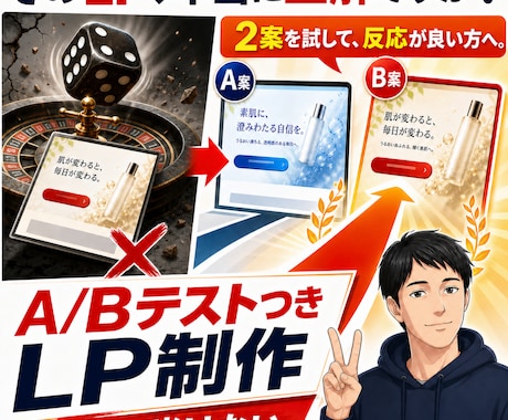 売れる答えを探すLPをABテスト込みで作ります そのLP、本当に正解ですか？答えはお客様が決めます。 イメージ1