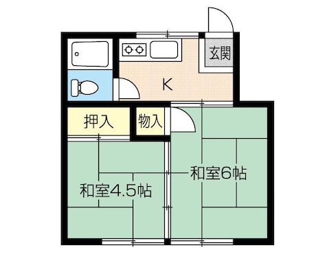 不動産物件資料から間取り図データ制作します 1K〜2DKハイツ・アパート専用。カラーオプション廃止。 イメージ1