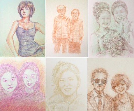 写真を元に似顔絵作成します。丁寧に手描き致します プレゼント選びにお困りの方にオススメ！ イメージ2