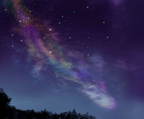 綺麗な夜空の背景イラスト描きます 心惹かれる美麗な夜空はいかがですか？ イメージ2