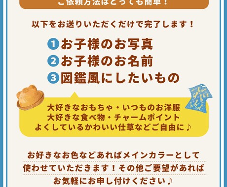 世界にひとつのウチのこ似顔絵図鑑風アート作ります おもちゃ、おやつ、仕草などを散りばめた図鑑風似顔絵です！ イメージ2