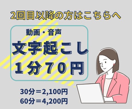 即納！【1分70円】動画・音声の文字起こし致します 最短翌日納品！データが長いものでも、５日で納品致します！ イメージ1