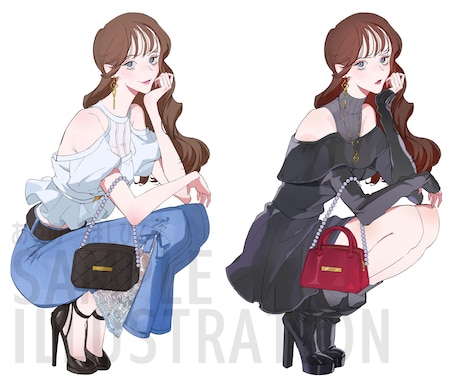 存在感のあるお洒落なキャラクターイラストを描きます ファッション・SNS・若者向けキャラクターイラスト イメージ2