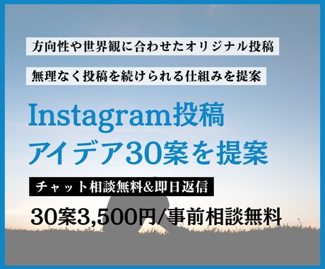 Instagram投稿アイデア30案を提案します ビデオチャットで安心！投稿が続くアイデアを一緒に作ります イメージ1