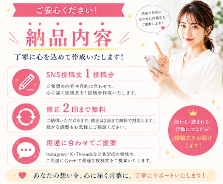 SNS投稿文をChatGPTで作成します 読まれるSNS投稿文で商品やサービスの魅力を伝えます イメージ2