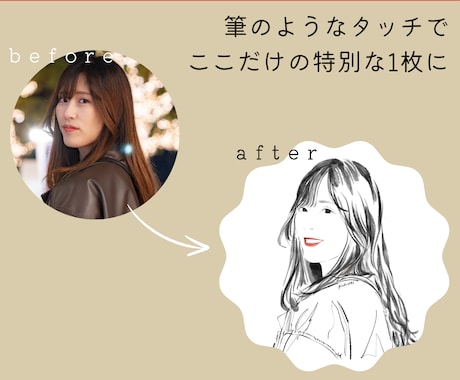 オシャレで洗練された線画似顔絵をお描きします SNS・記念日・プレゼント・シンプルでお洒落な1枚に イメージ2