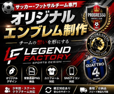 サッカー・フットサルチームのエンブレムを制作します イメージ1