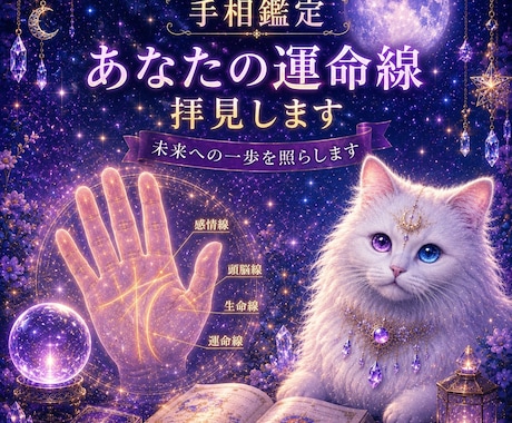手相鑑定｜あなたの運命線どう変わるか丁寧に視ます 手相鑑定｜即日鑑定　気になるテーマ1つ丁寧に拝見します イメージ1