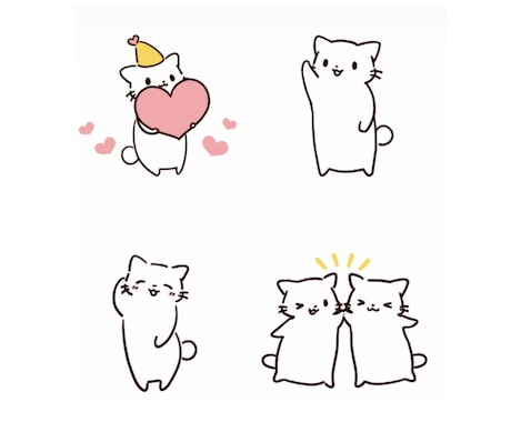 シンプル可愛い猫のイラストを1枚制作いたします SNSアイコンやブログのイラストにどうぞ！ イメージ1