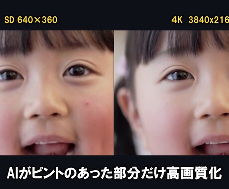 AI変換｜低画質動画（ビデオ）を（高画質）にします 低画質なSD・HD映像・ノイズのある映像を、アップコンバート イメージ2