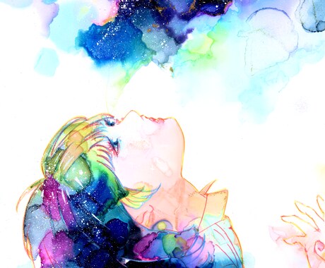 アルコールインク×イラストで彩る唯一無二を作ります 滲む色彩と繊細なイラストが織りなす、あなただけの特別な一枚 イメージ2