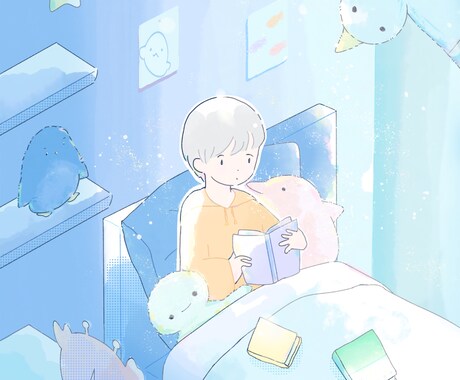 お部屋に可愛い生き物がいるイラストを描きます お部屋だけorキャラクターだけのイラストも可 イメージ2