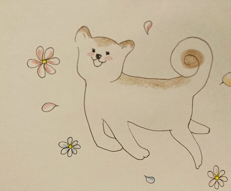 ほんわか、かわいいイラスト描きます 犬をはじめ動物など、色鉛筆で手描きで仕上げます。 イメージ2