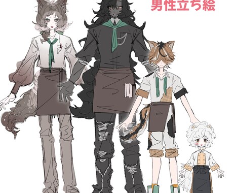 表情豊かな可愛いキャラクター描きます 配信者にオススメ！あなただけの立ち絵、三面図を提供します！ イメージ2