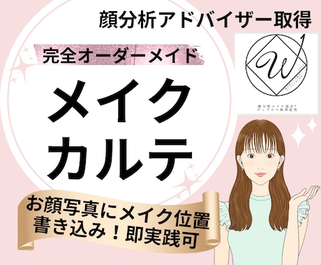顔分析｜なりたいを叶えるメイクカルテを作成します 顔分析結果を元に似合う、なりたいをメイクで叶えます♡ イメージ1