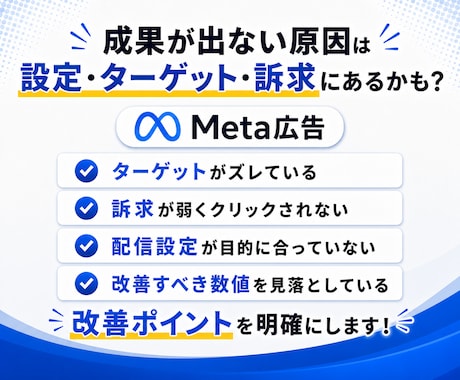 Meta広告の運用設定をプロが診断・改善します 配信中の設定を最適化！認知数とリーチ数の最大化に繋げます イメージ2