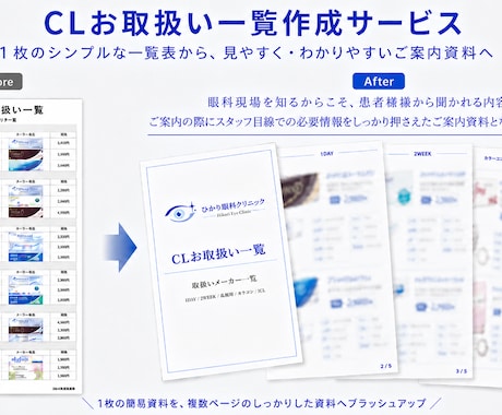 眼科専門の院内資料・料金表・説明資料を作成します 元デザイナーの視能訓練士が作る眼科専門資料 イメージ1