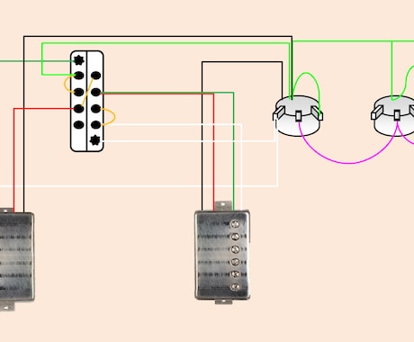 エレキギターのピックアップセレクター回路考えます 一般的でない使い方をしたい方で配線の仕方が分らない場合に！ イメージ1