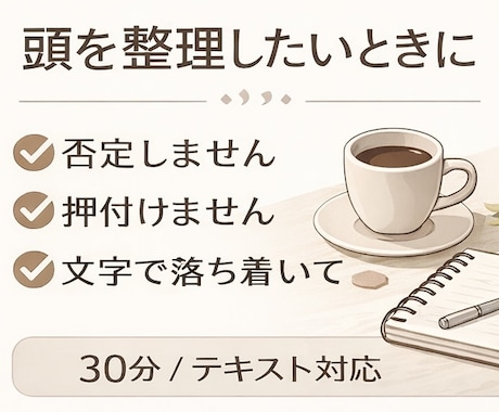 考えがまとまらない時にサポートします 文章で気持ちや状況を整える時間 イメージ1