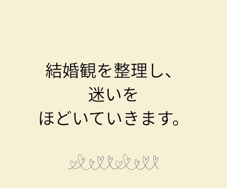 理想の結婚生活を言語化し、婚活の軸を整えます 結婚観の整理と前に進むエネルギーをチャージする３日間サポート イメージ2