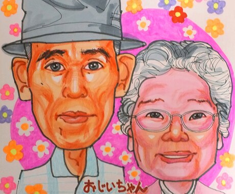 ご希望の似顔絵を、写真から手描き似顔絵で描きます 名詞用、記念日用、プレゼント用、披露宴ウエルカムボード似顔絵 イメージ2