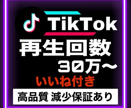 TikTok再生数30万回＆いいねも増やします 【いいね10000付き】少量注文のご対応可能！減少保証付き！ イメージ1