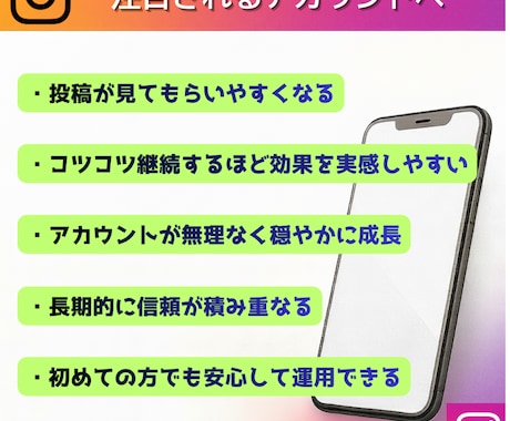 インスタ日本人フォロワー増加を自然にサポートします 100＋α目安｜少人数10件から安心して気軽にご相談できます イメージ2